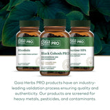 GAIA HERBS PRO Black Cohosh Herbal Supplement on wooden table