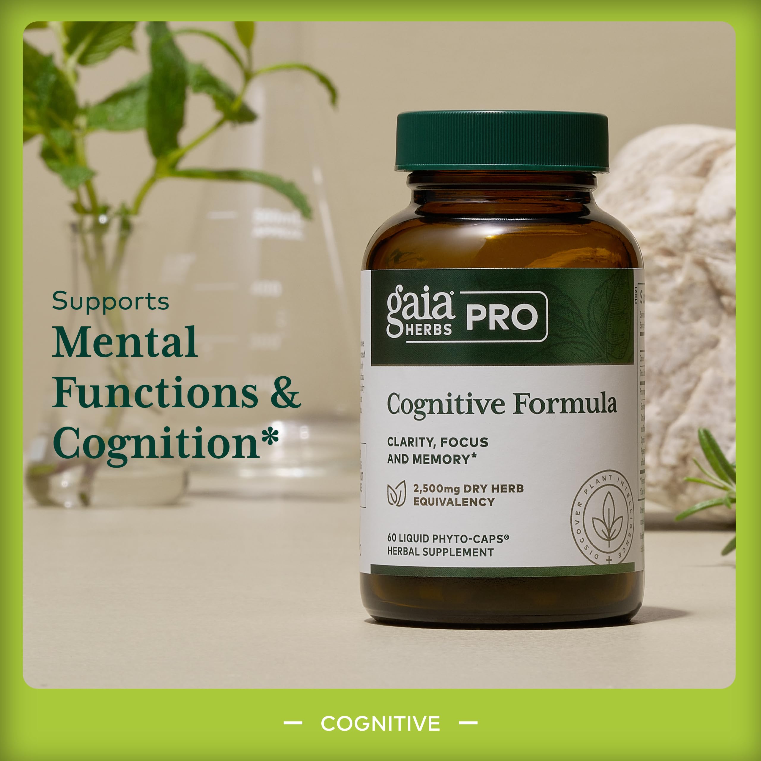Gaia Herbs PRO Brain Health Support Supplement capsule close-up