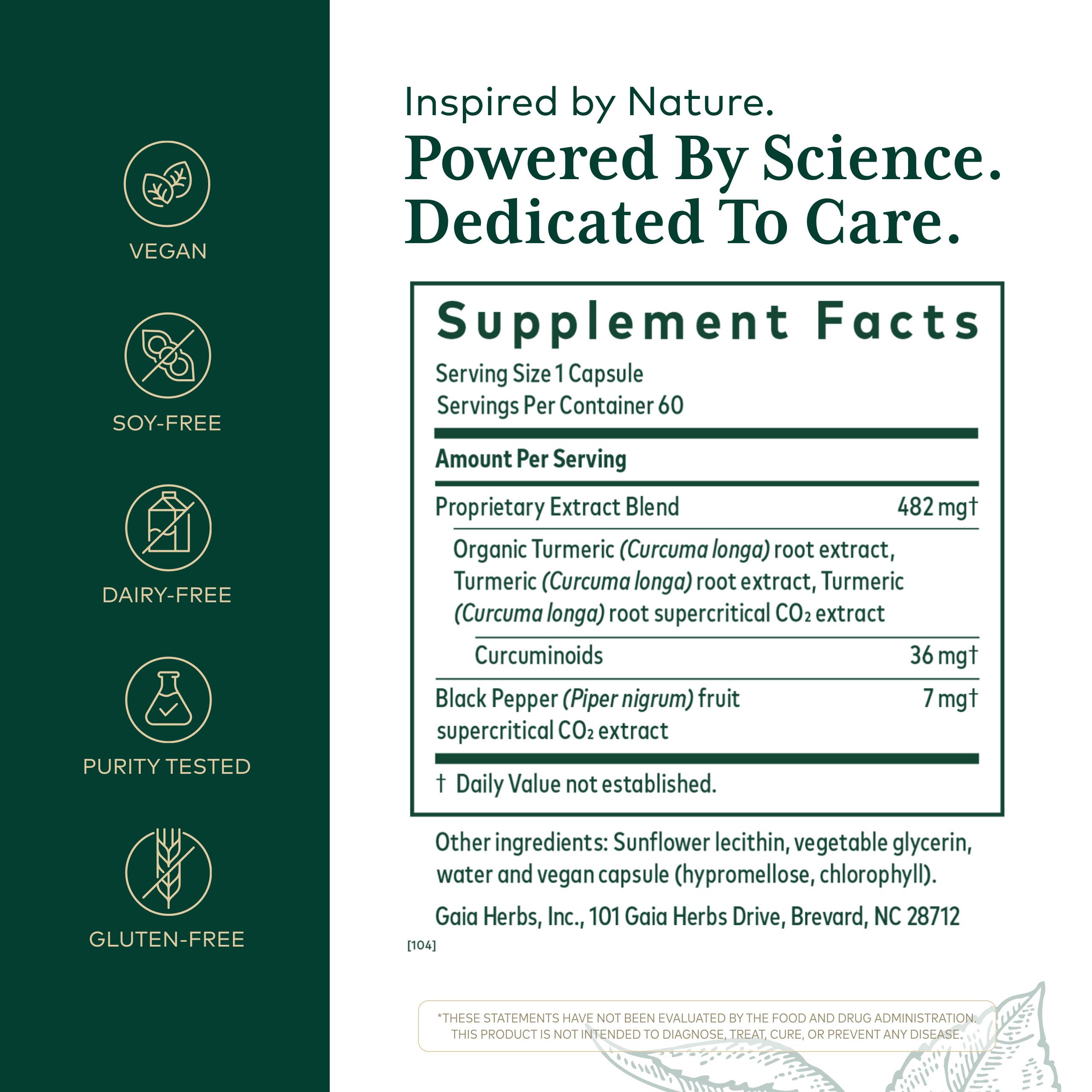 Gaia Herbs PRO Curcuma Turmeric Supplement capsules close-up