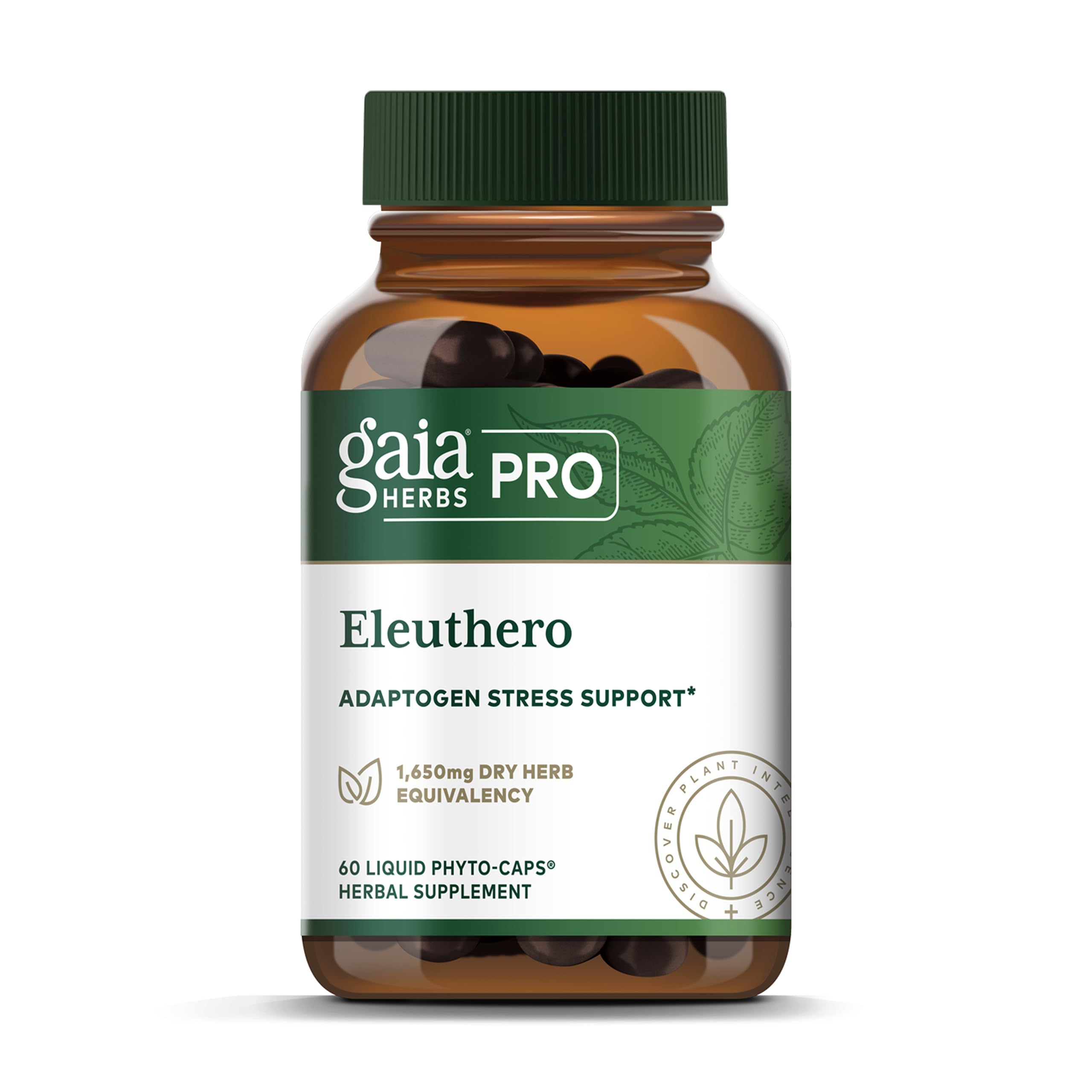 Gaia Herbs PRO Eleuthero 60 Vegan Capsules front view