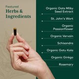 Gaia Herbs PRO Emotional Balance St. John's Wort supplement capsule close-up