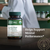 Gaia Herbs PRO Lion’s Mane Mushroom Supplement bottle back view