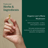 Gaia Herbs PRO Lion’s Mane Mushroom Supplement bottle side view