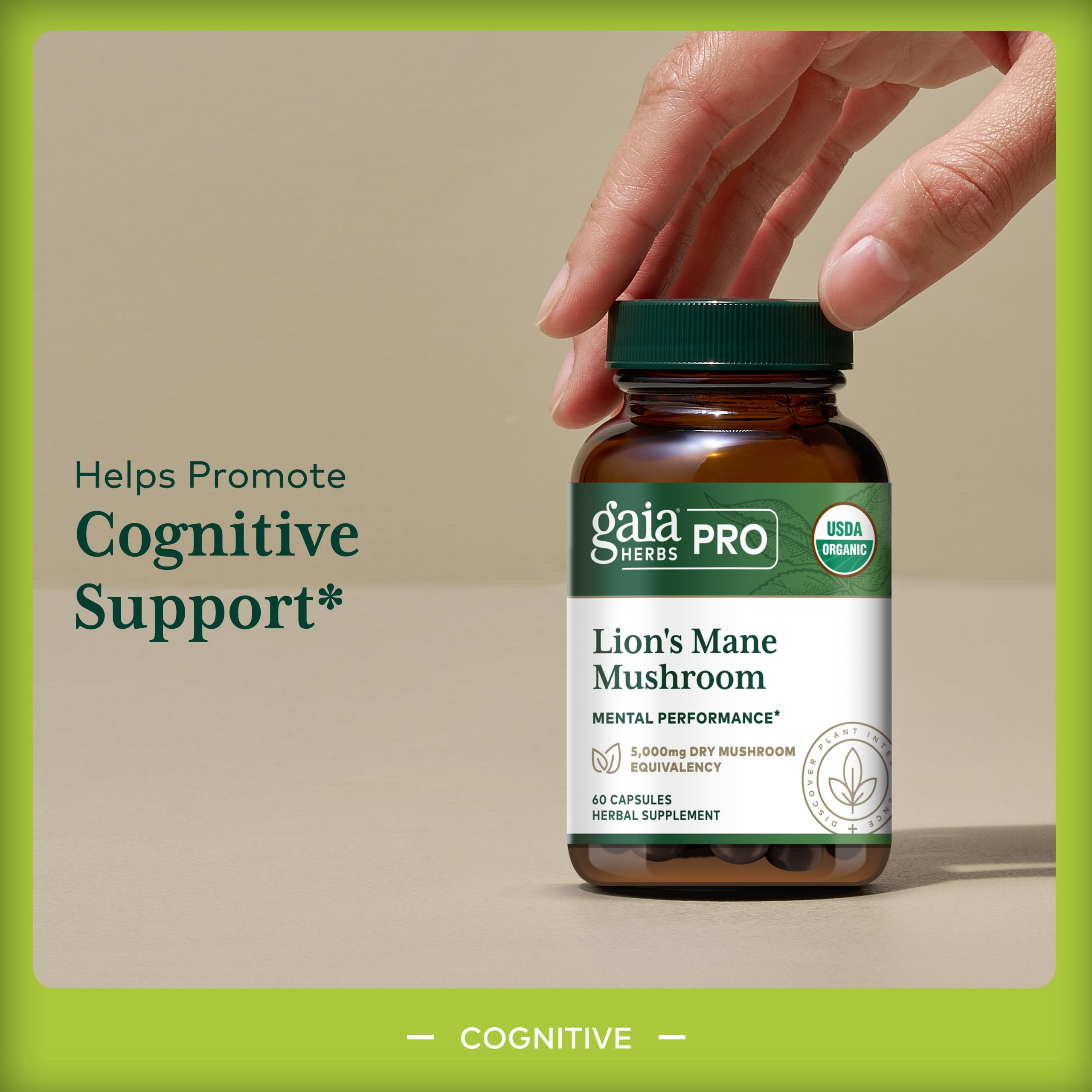 Gaia Herbs PRO Lion’s Mane Mushroom Supplement ingredients list