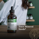 Gaia Herbs PRO Liquid Magnesium with Trace Minerals on a wooden table