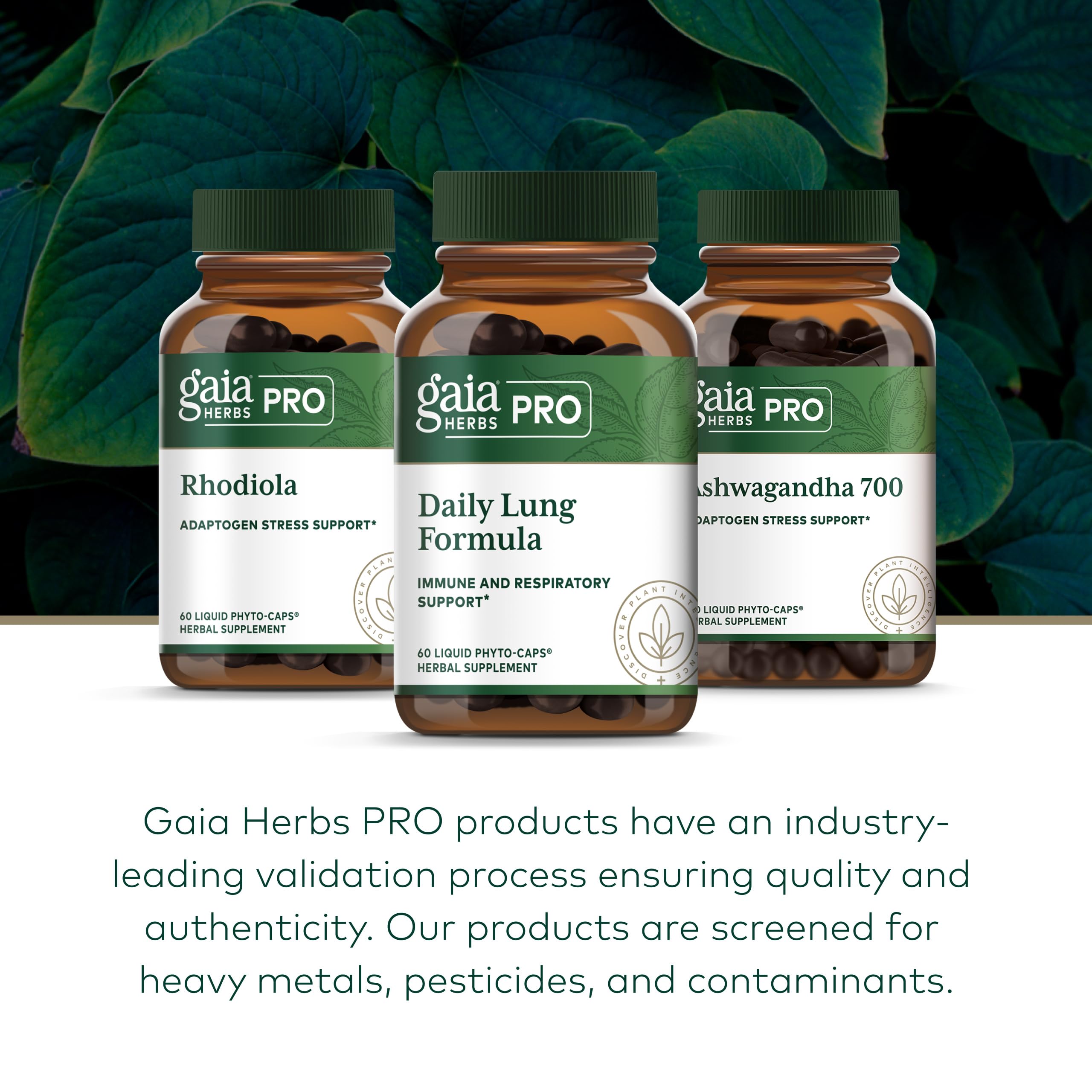 Gaia Herbs PRO product label with herbal ingredients