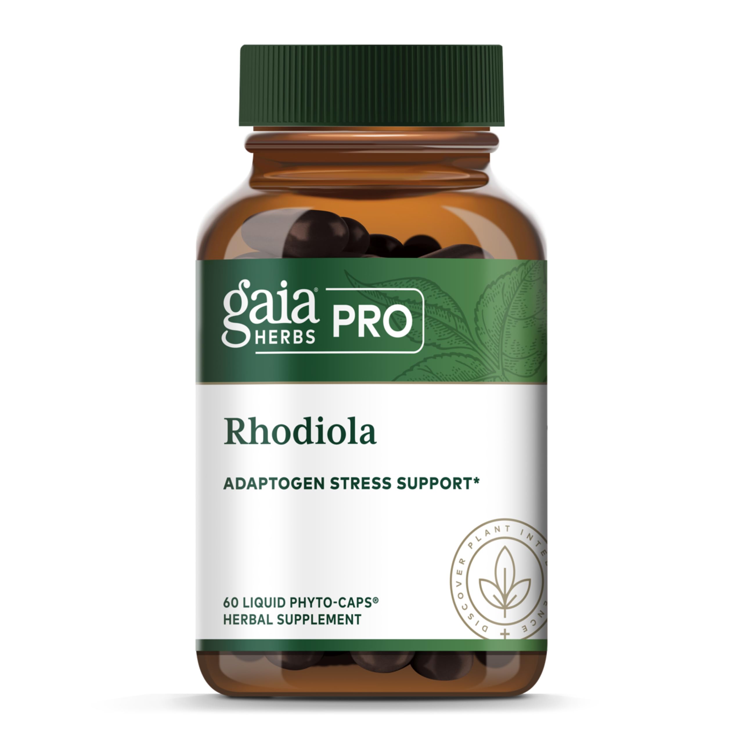 Gaia Herbs PRO Rhodiola Adaptogen Supplement 120mg front view
