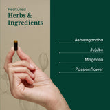 Gaia Herbs PRO Sleep Supplement capsules in a bowl