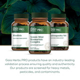 Gaia Herbs PRO Somni-Mint Rosmarinic Complex 60 Capsules with ingredients displayed
