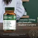 Gaia Herbs PRO Turmeric Fenugreek Complex on a wooden table