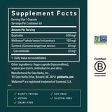 Gaia Herbs Quercetin Synergy supplement bottle back view with ingredient list