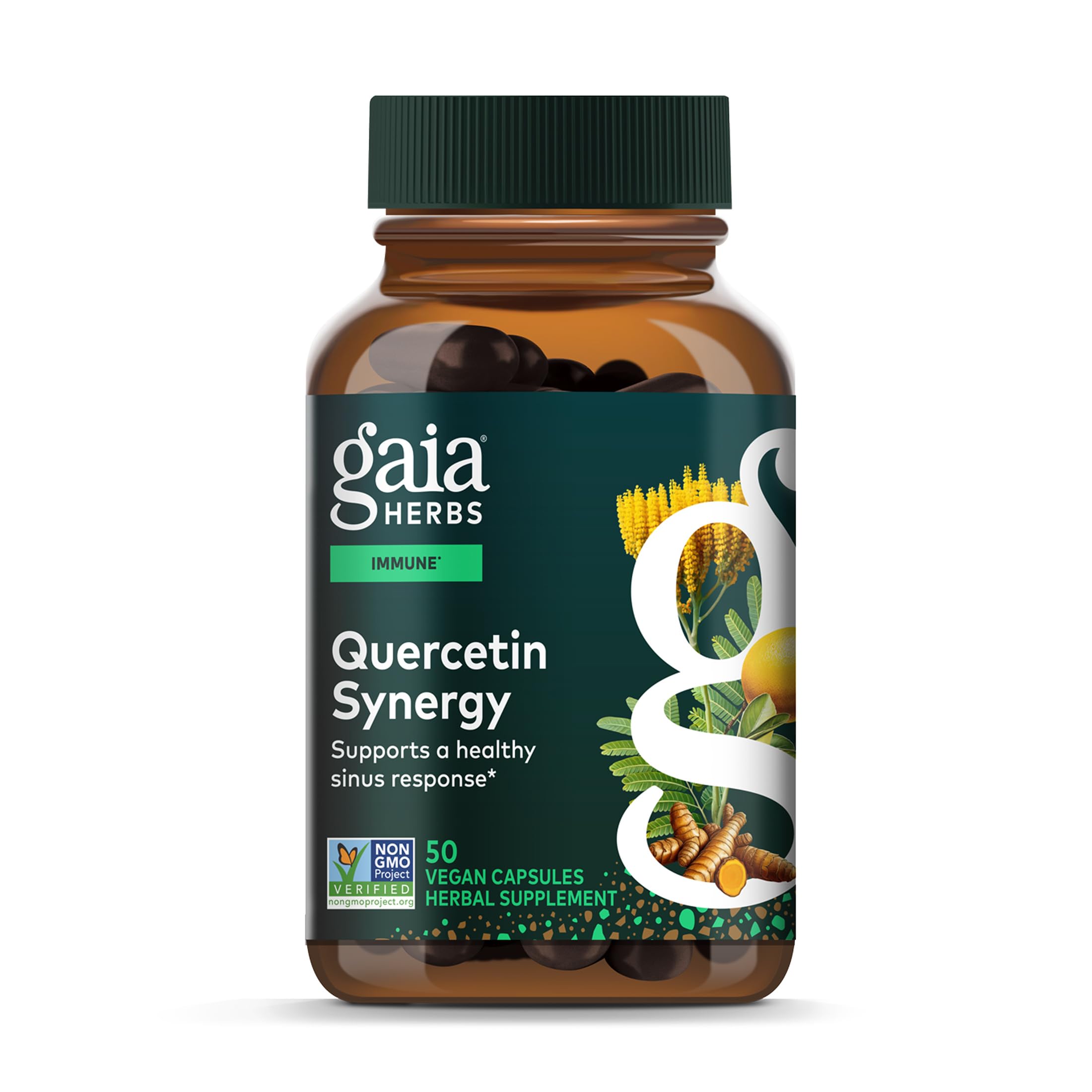Gaia Herbs Quercetin Synergy supplement bottle front view