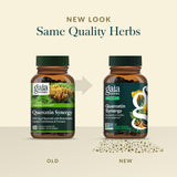 Gaia Herbs Quercetin Synergy supplement bottle with a measuring spoon