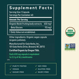Gaia Herbs Reishi Mushroom Supplement back view with ingredient list