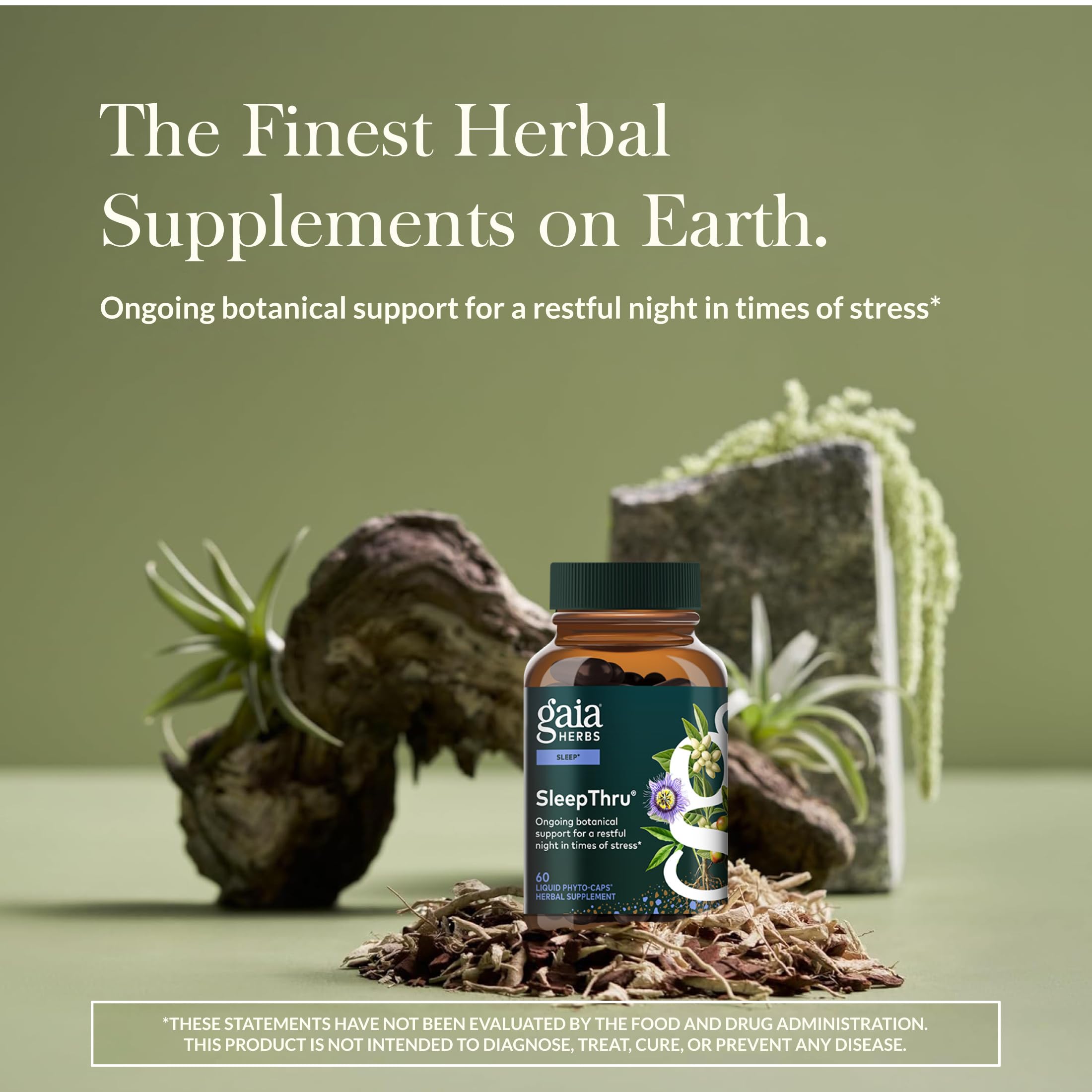Gaia Herbs SleepThru capsule bottle side view