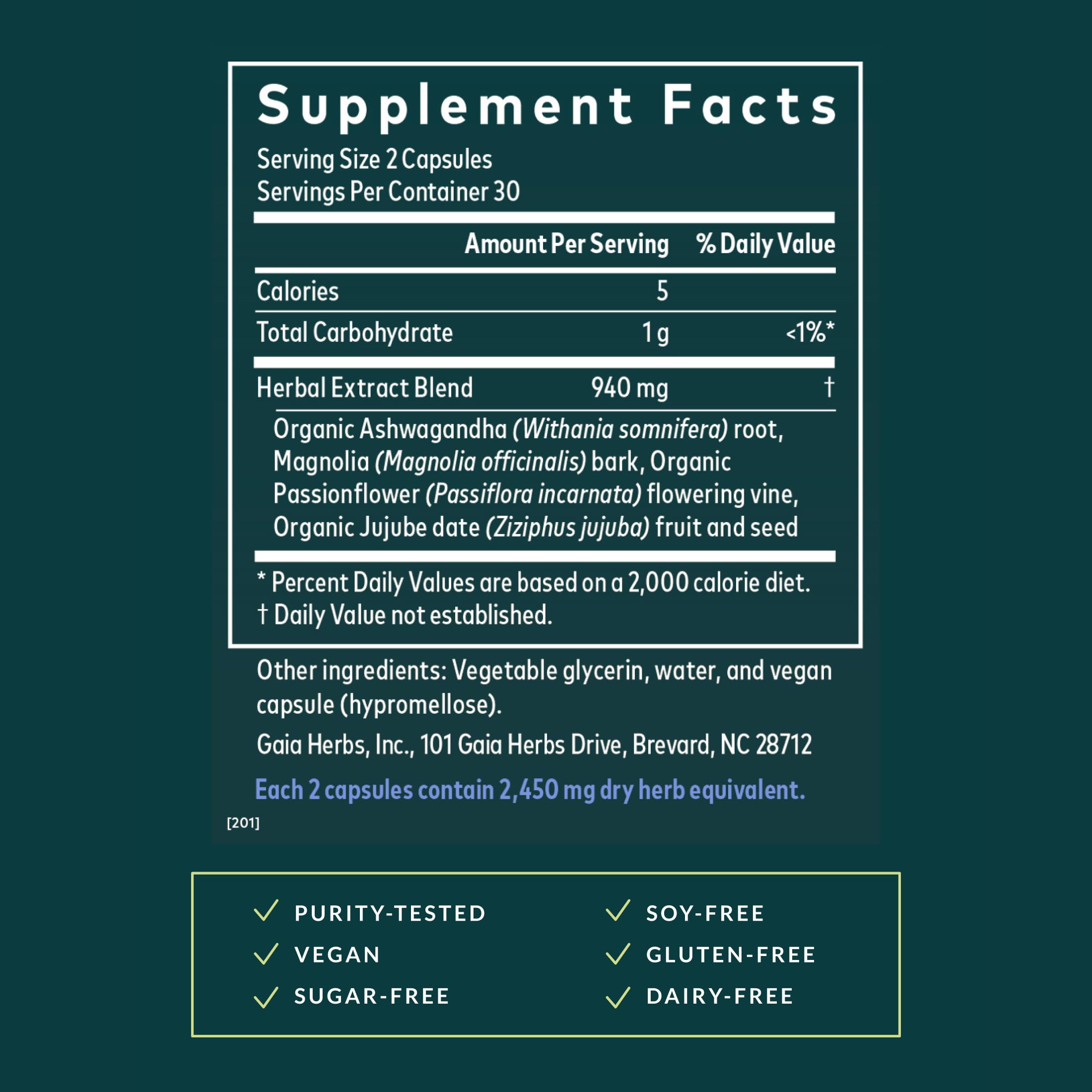 Gaia Herbs SleepThru capsules on a wooden surface