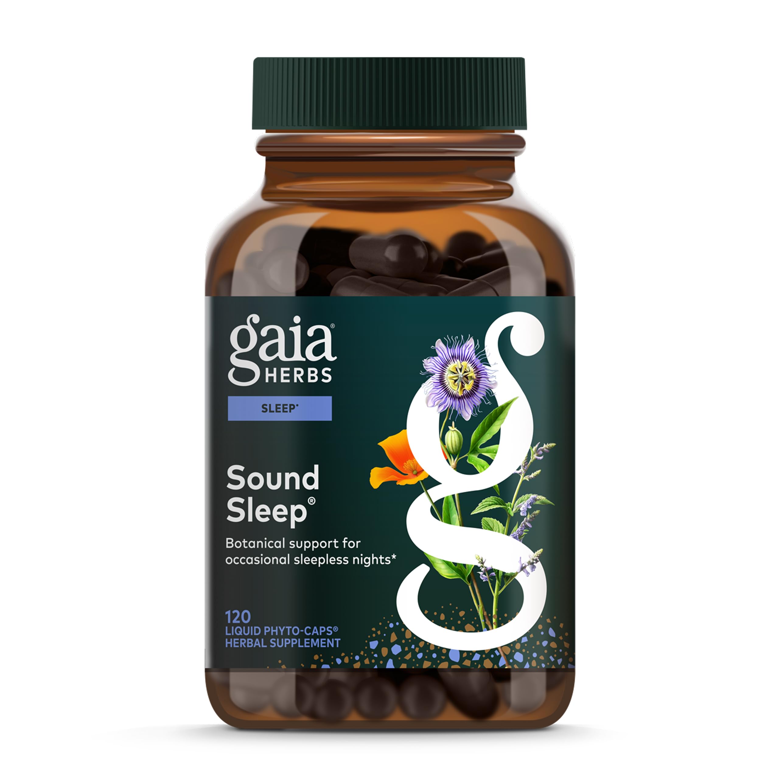 Gaia Herbs Sound Sleep Herbal Supplement front view
