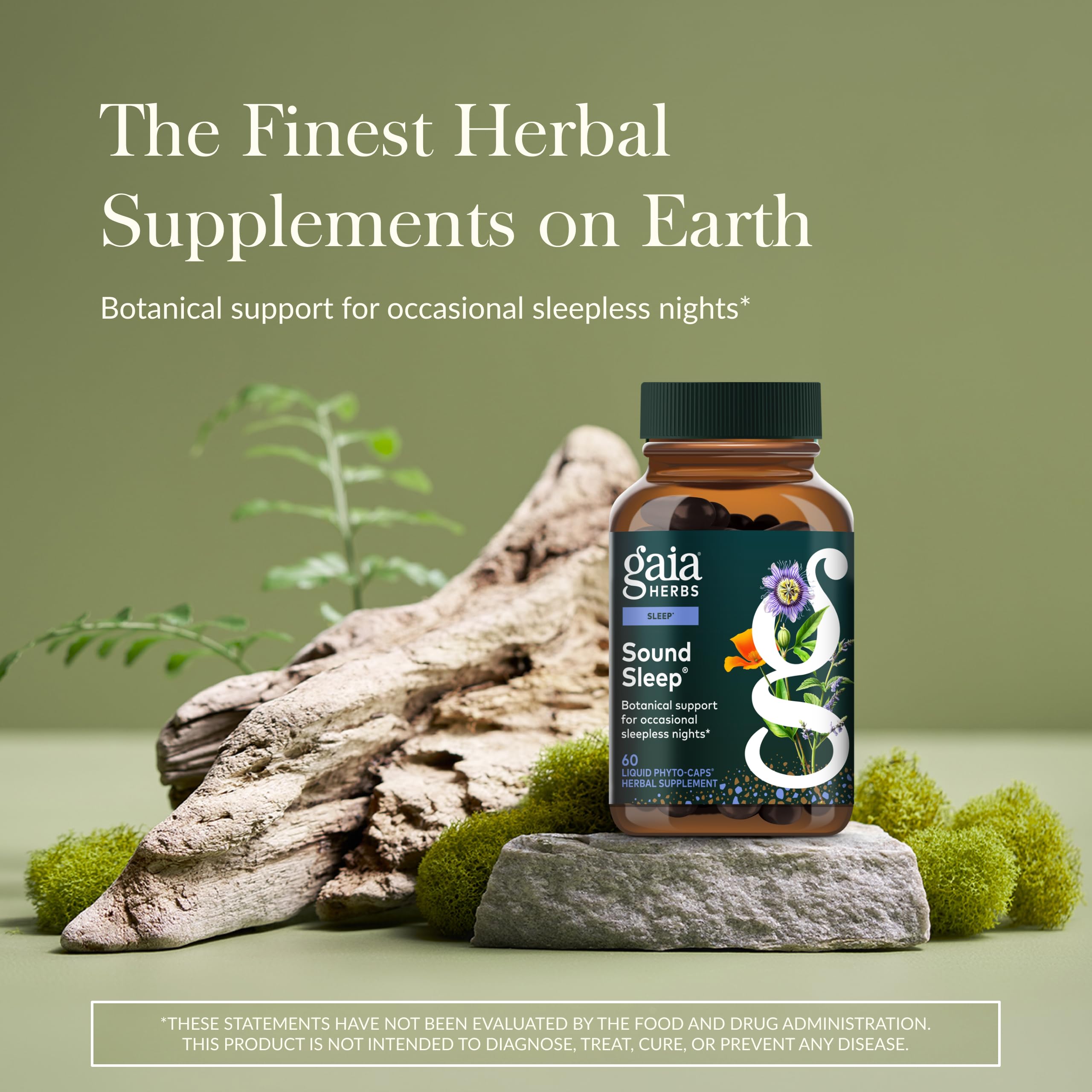 Gaia Herbs Sound Sleep Herbal Supplement side view