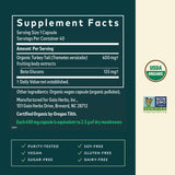 Gaia Herbs Turkey Tail Mushroom Supplement packaging with ingredients list