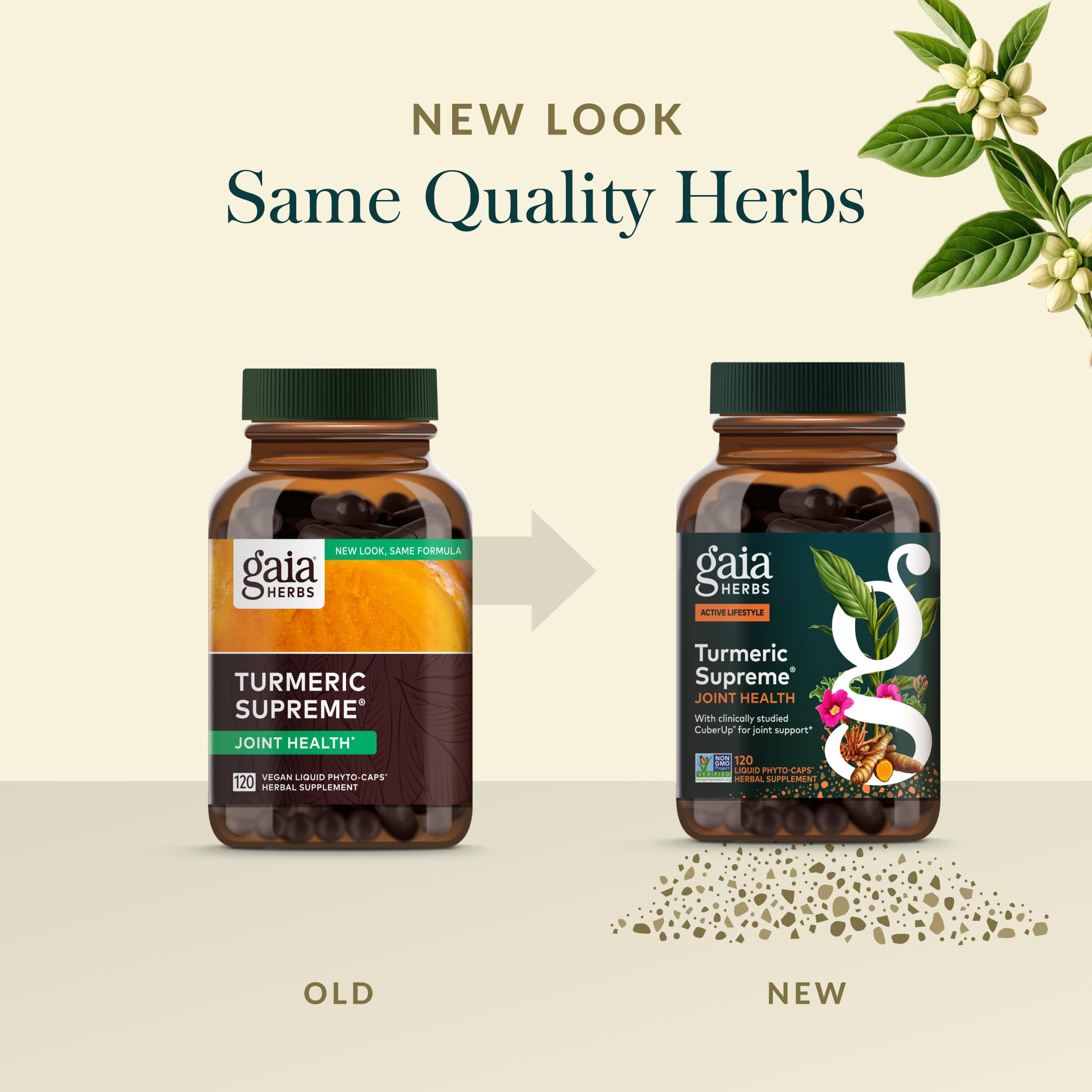 Gaia Herbs Turmeric Curcumin Extract bottle with capsules