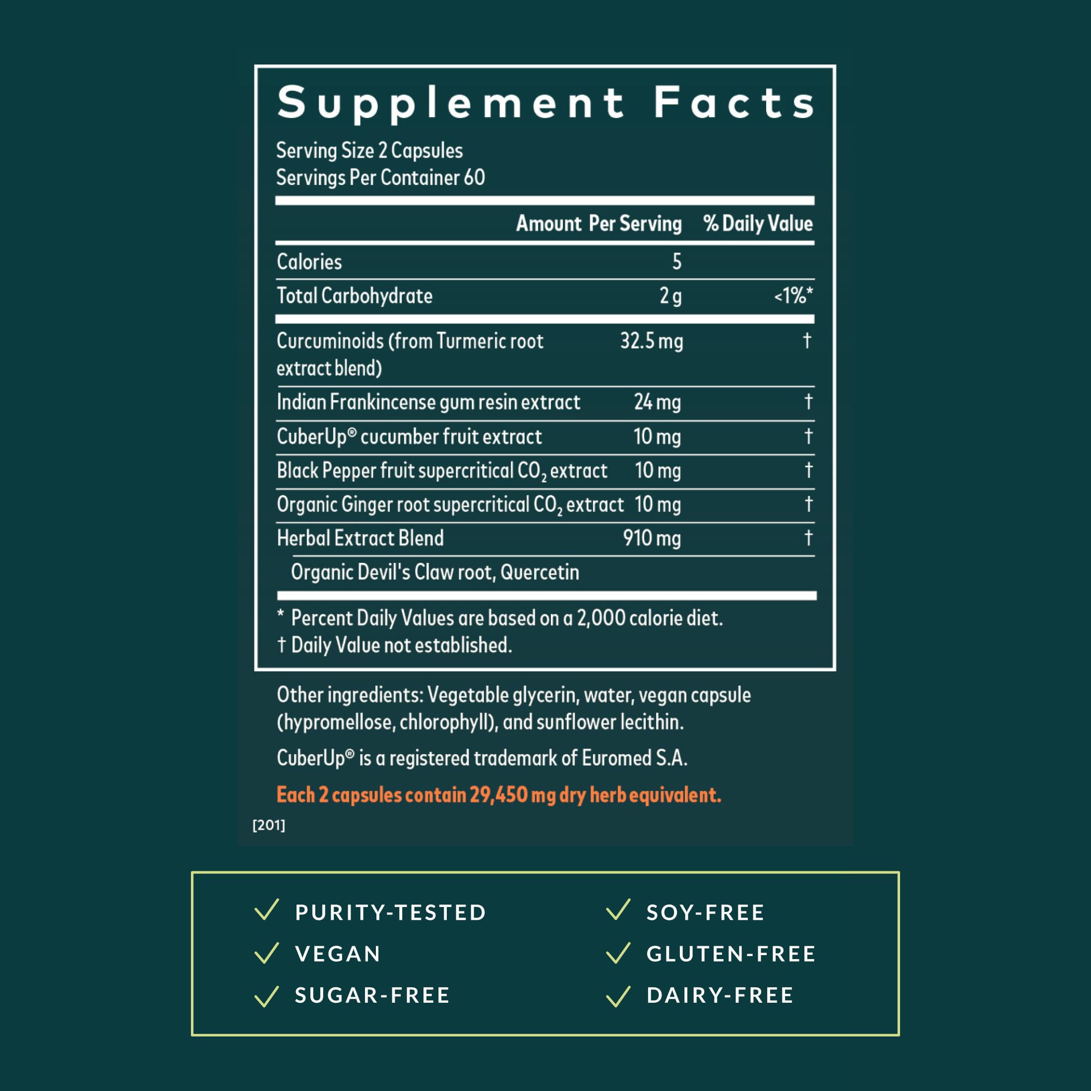 Gaia Herbs Turmeric Curcumin Extract ingredients list