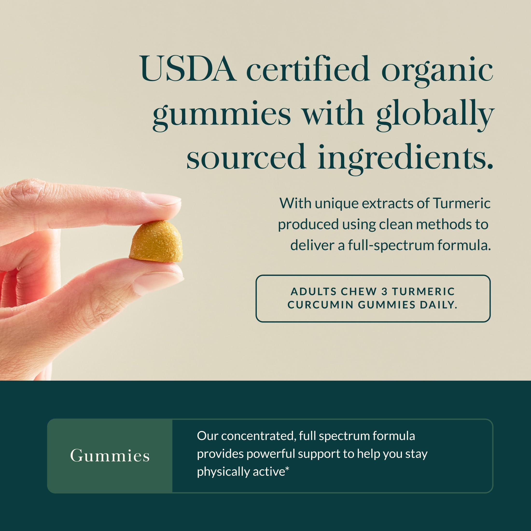 Gaia Herbs Turmeric Gummies with a spoonful of gummies
