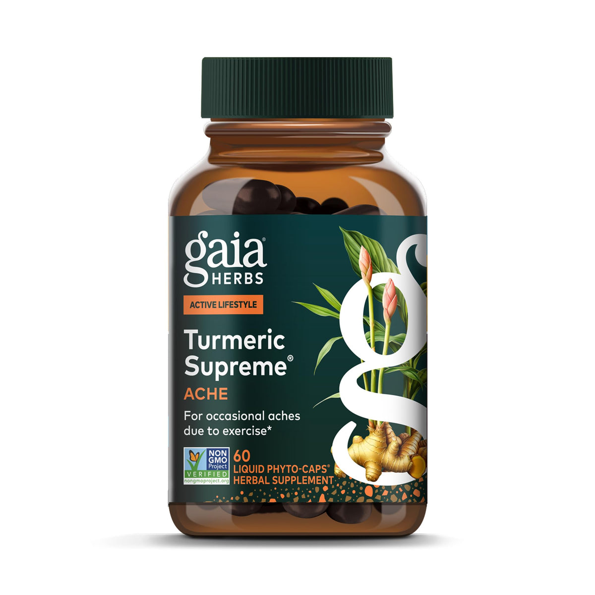 Gaia Herbs Turmeric Pain Relief Capsules front view