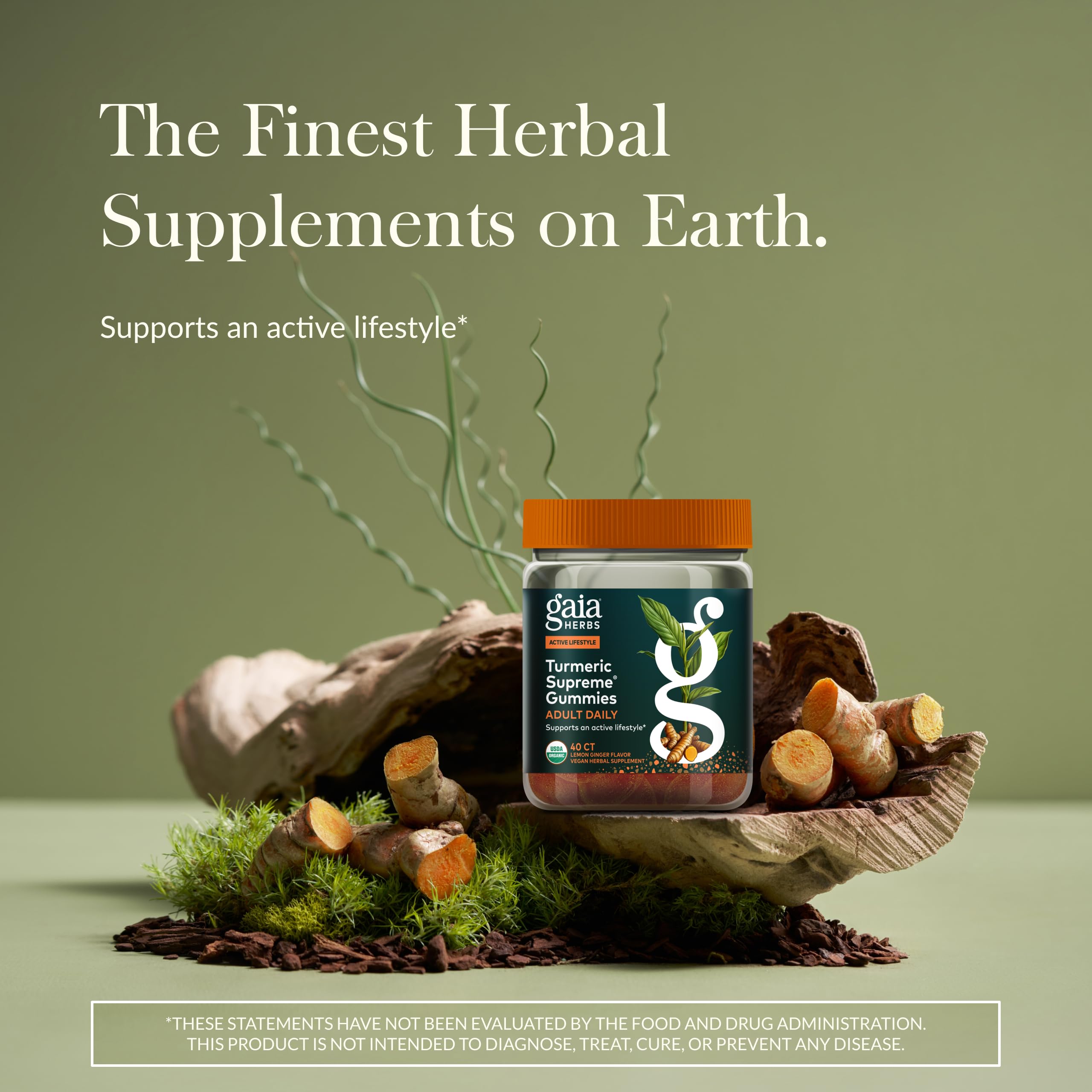 Gaia Herbs Turmeric Supplement 320g side view