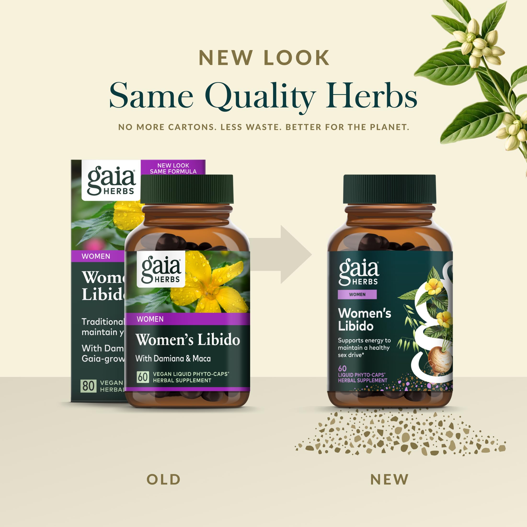 Gaia Herbs Women's Libido Support supplement close-up of capsules