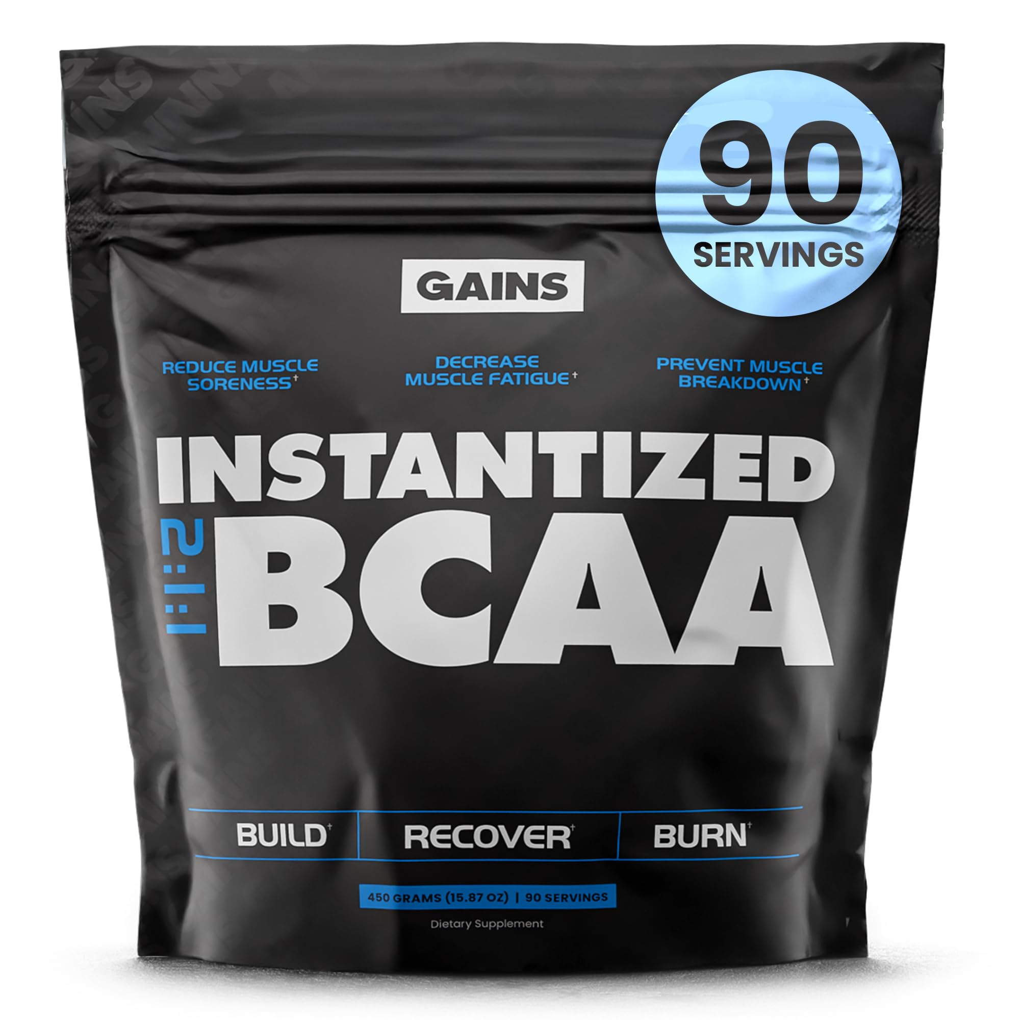 GAINS IN BULK Instantized BCAAs 454g front view