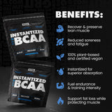 GAINS IN BULK Instantized BCAAs mixed in a glass with water