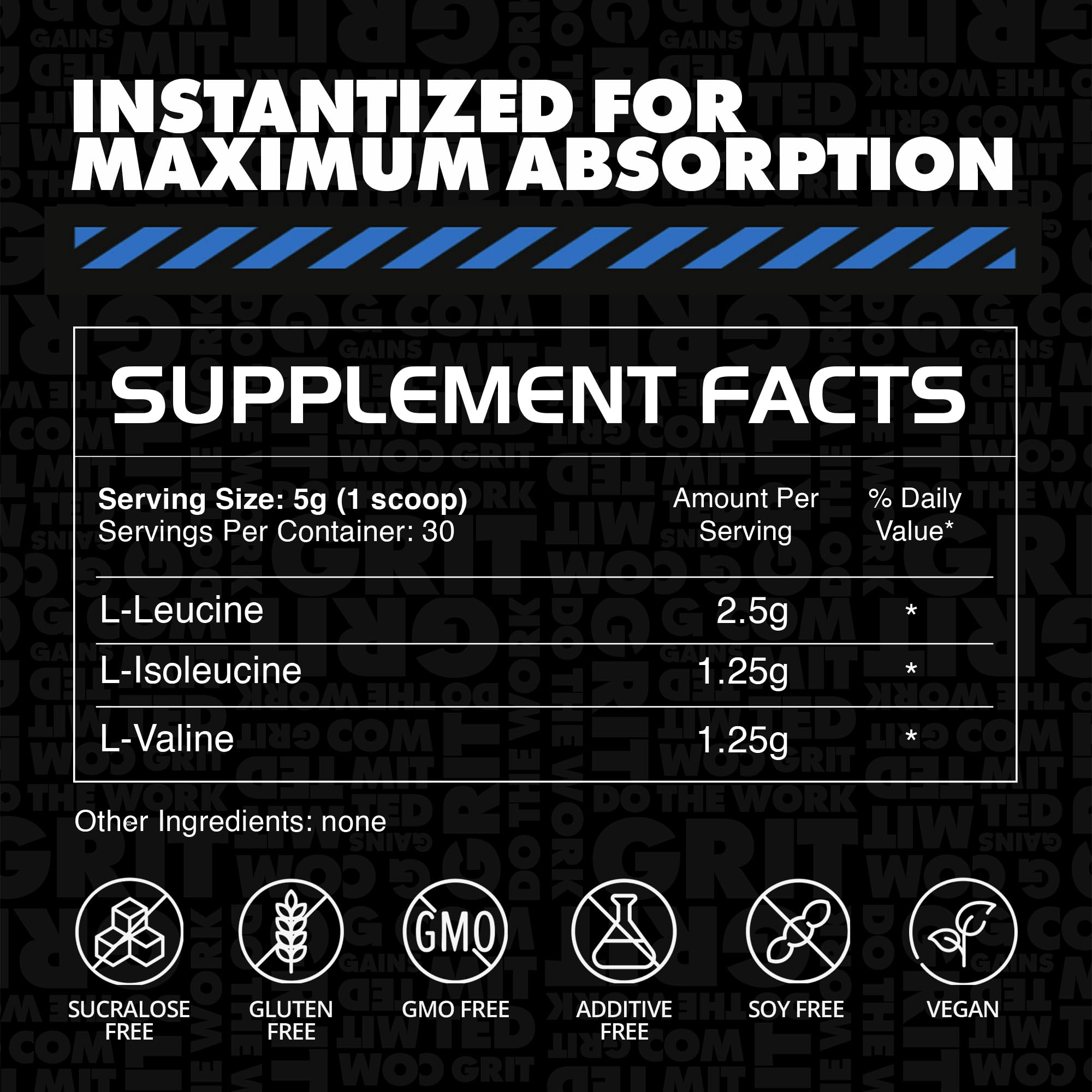 GAINS IN BULK Instantized BCAAs scoop next to a smoothie