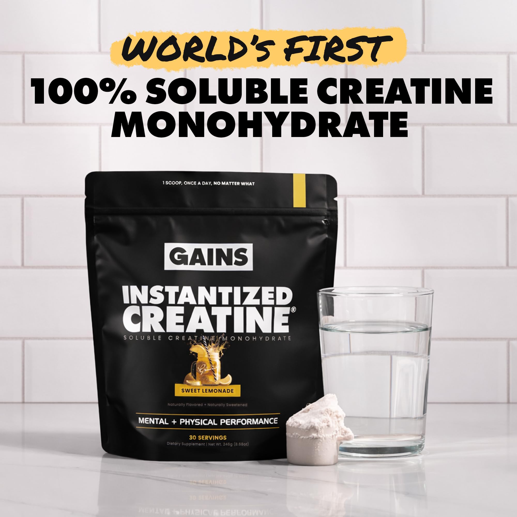 GAINS IN BULK Instantized Creatine 290g side view