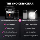 GAINS IN BULK Instantized Creatine Powder 235g on a kitchen counter