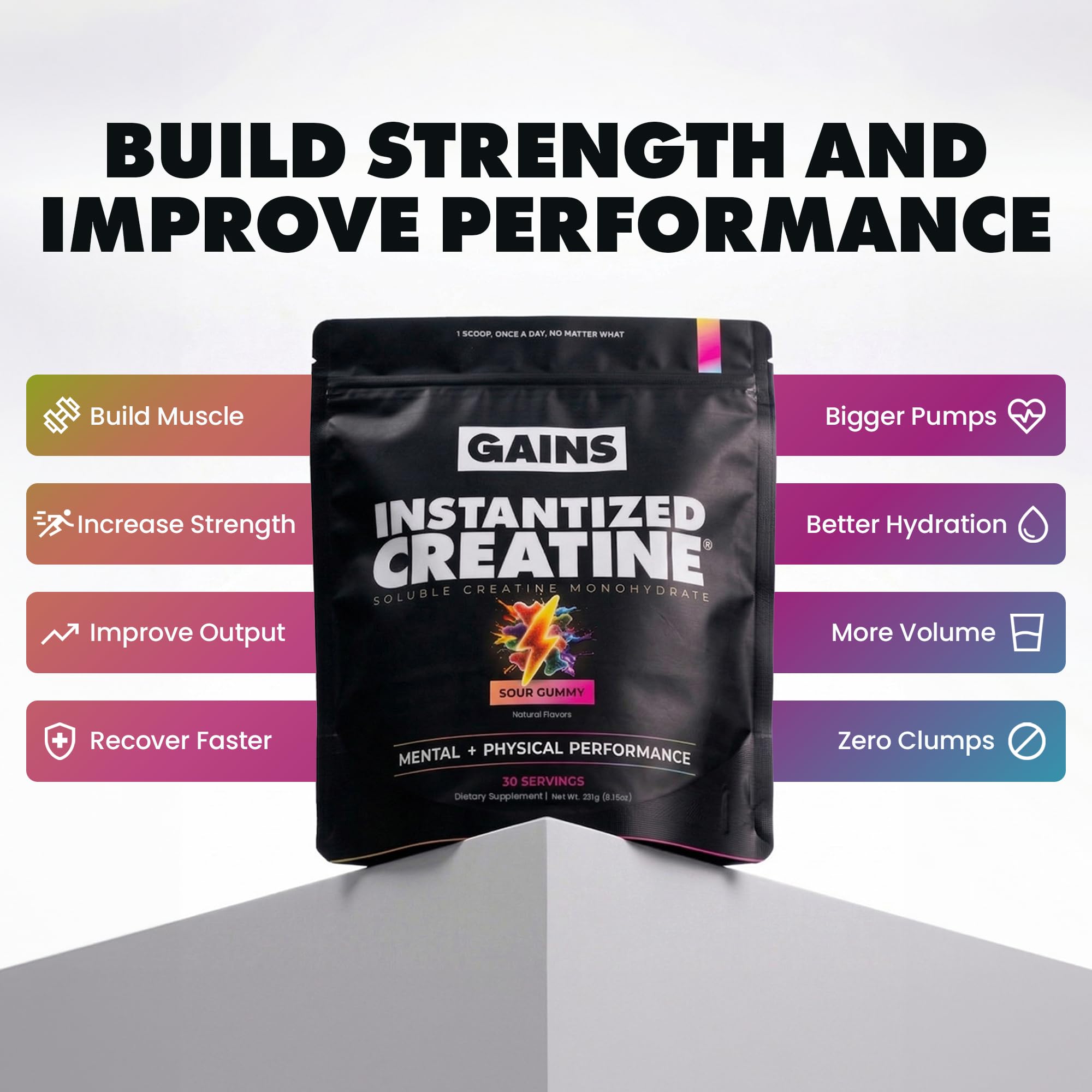 GAINS IN BULK Instantized Creatine Powder 235g packaging