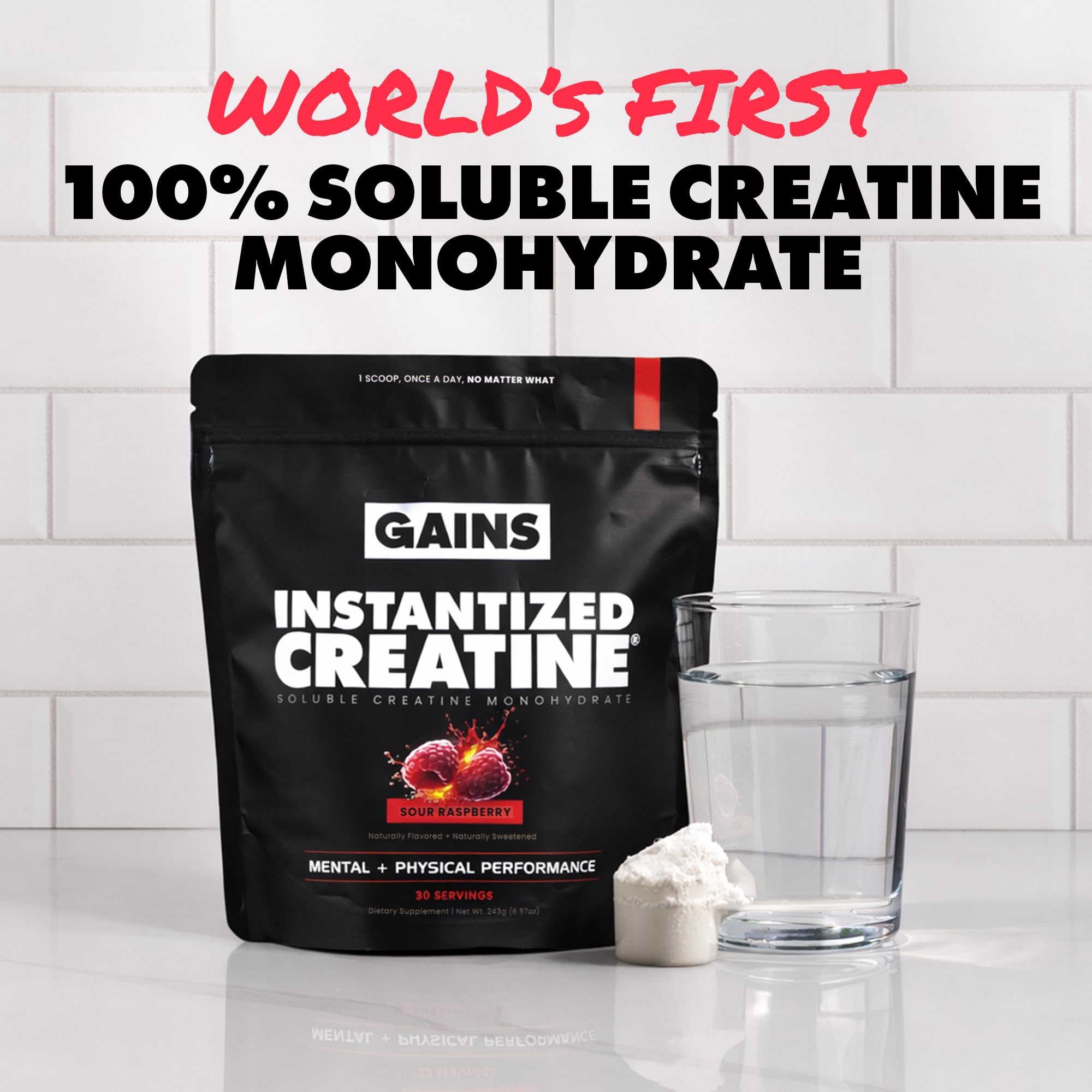 GAINS IN BULK Instantized Creatine Powder close-up