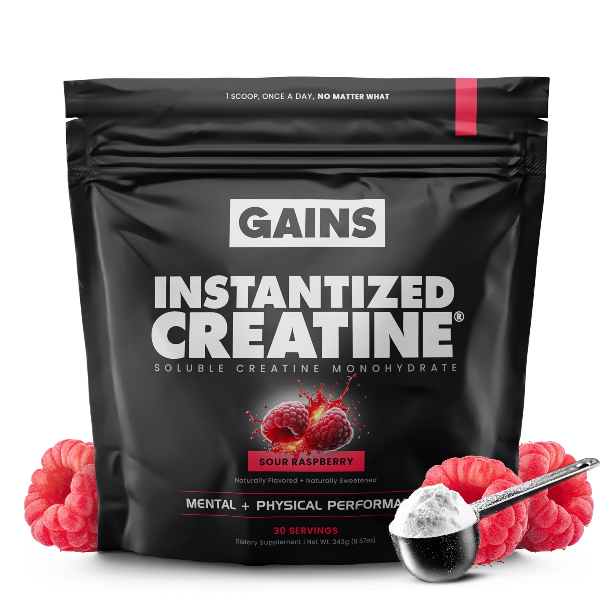 GAINS IN BULK Instantized Creatine Powder front view