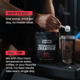 GAINS IN BULK Instantized Creatine Powder on a gym bench