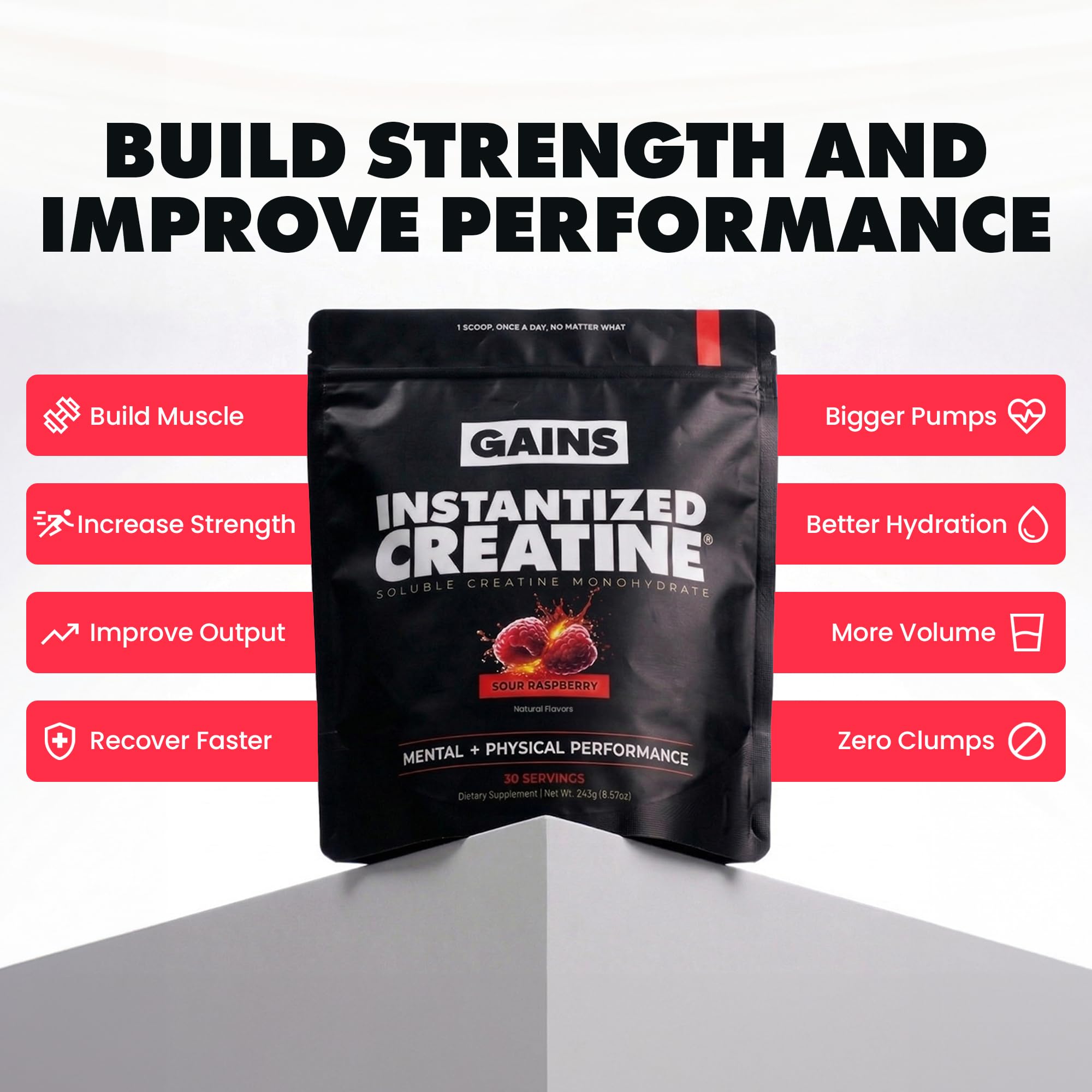 GAINS IN BULK Instantized Creatine Powder packaging