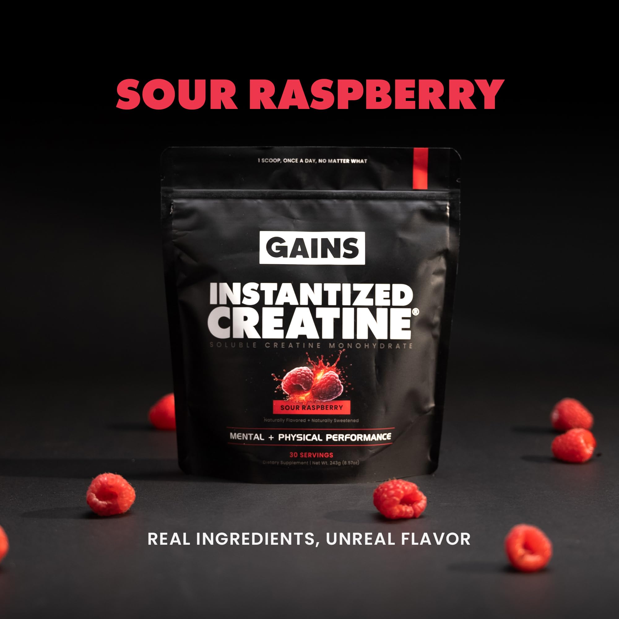 GAINS IN BULK Instantized Creatine Powder scoop and powder