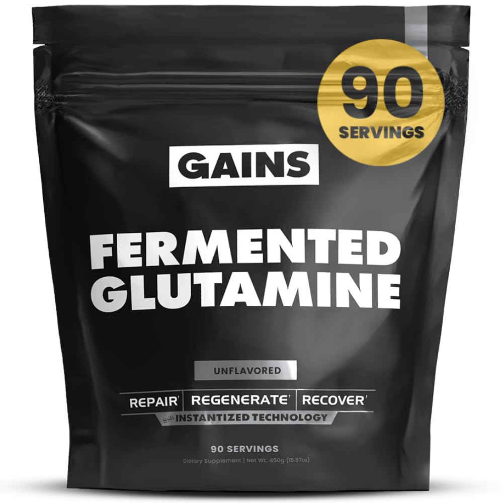 GAINS IN BULK L-Glutamine Powder 454g front view