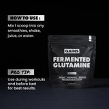 GAINS IN BULK L-Glutamine Powder mixed in a smoothie
