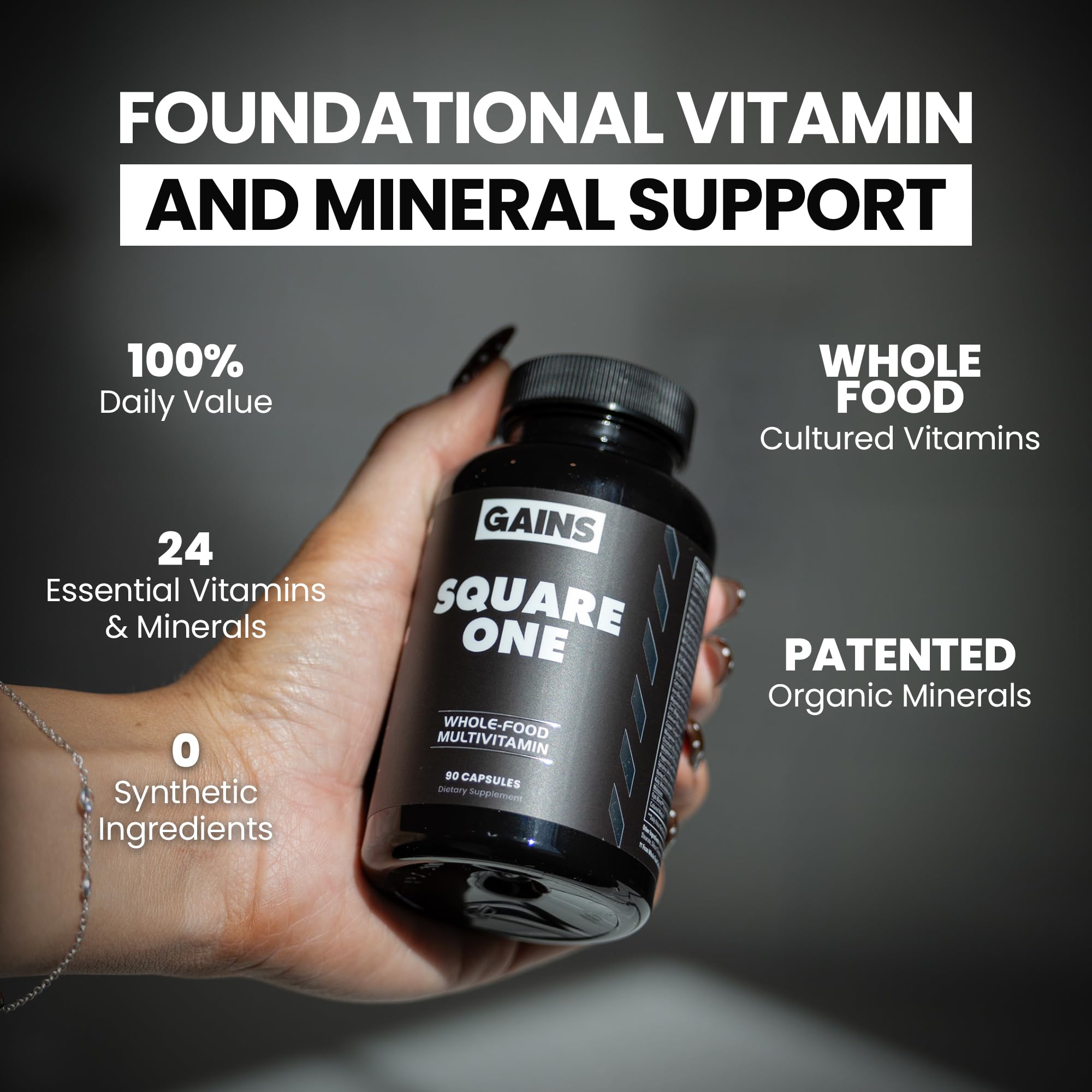 GAINS IN BULK Square 1 Multivitamin capsules ingredients list