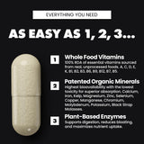 GAINS IN BULK Square 1 Multivitamin capsules on a wooden table
