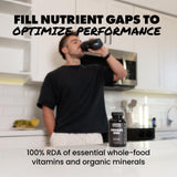 GAINS IN BULK Square 1 Multivitamin capsules opened bottle
