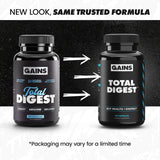GAINS IN BULK Total daily Multi-Enzymes 90 Capsules side view