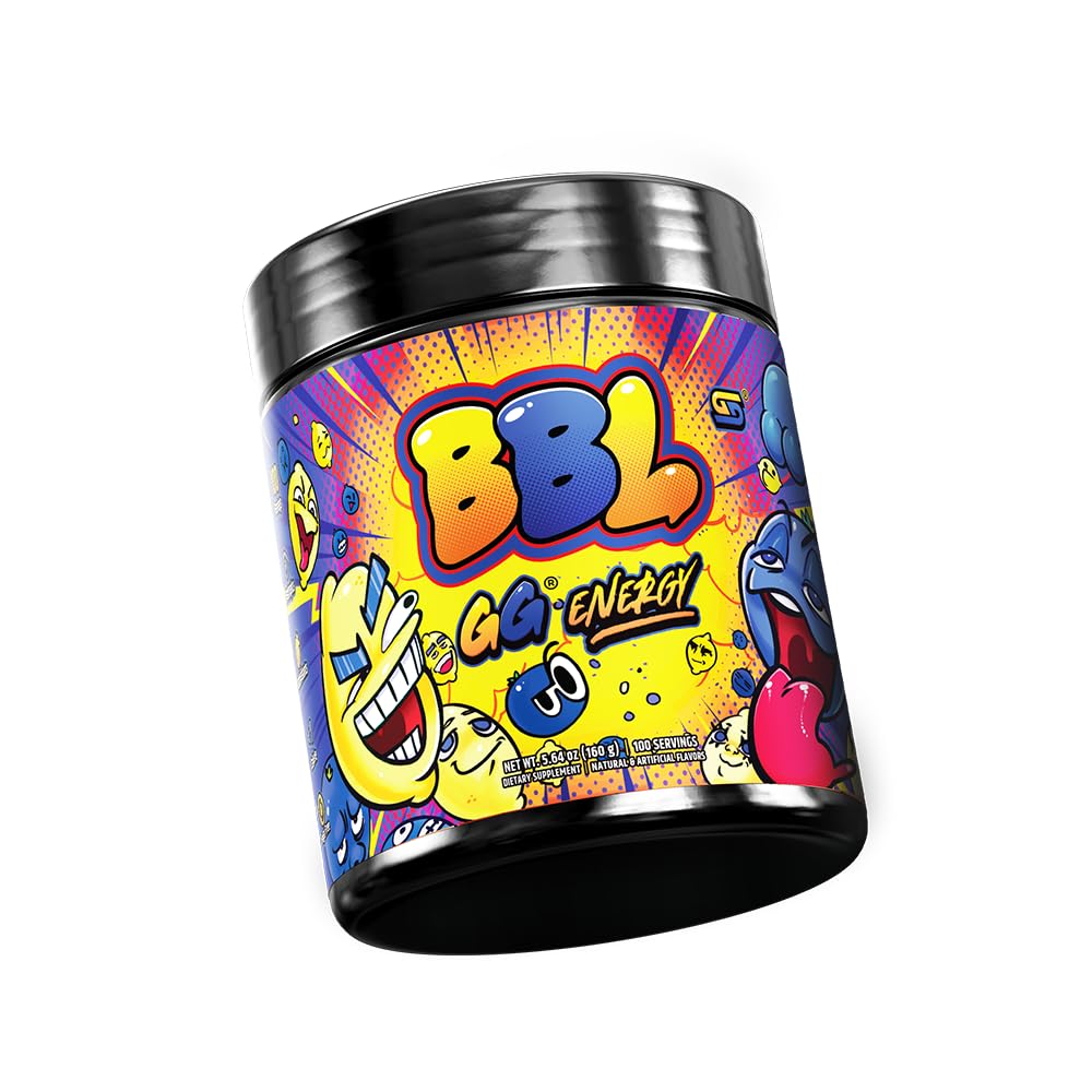 Gamer Supps GG Energy Blueberry Lemonade powder in a scoop