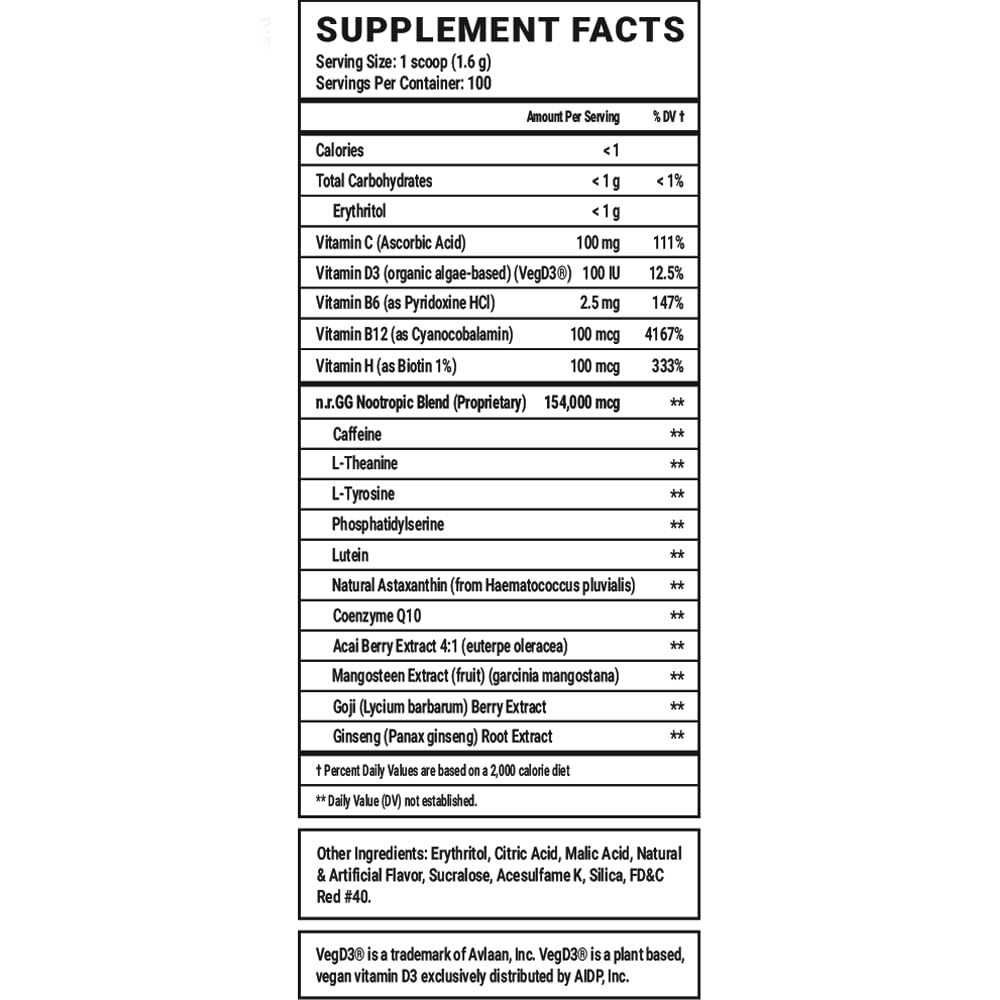 Gamer Supps GG Energy Cherry Slushie tub with ingredients list