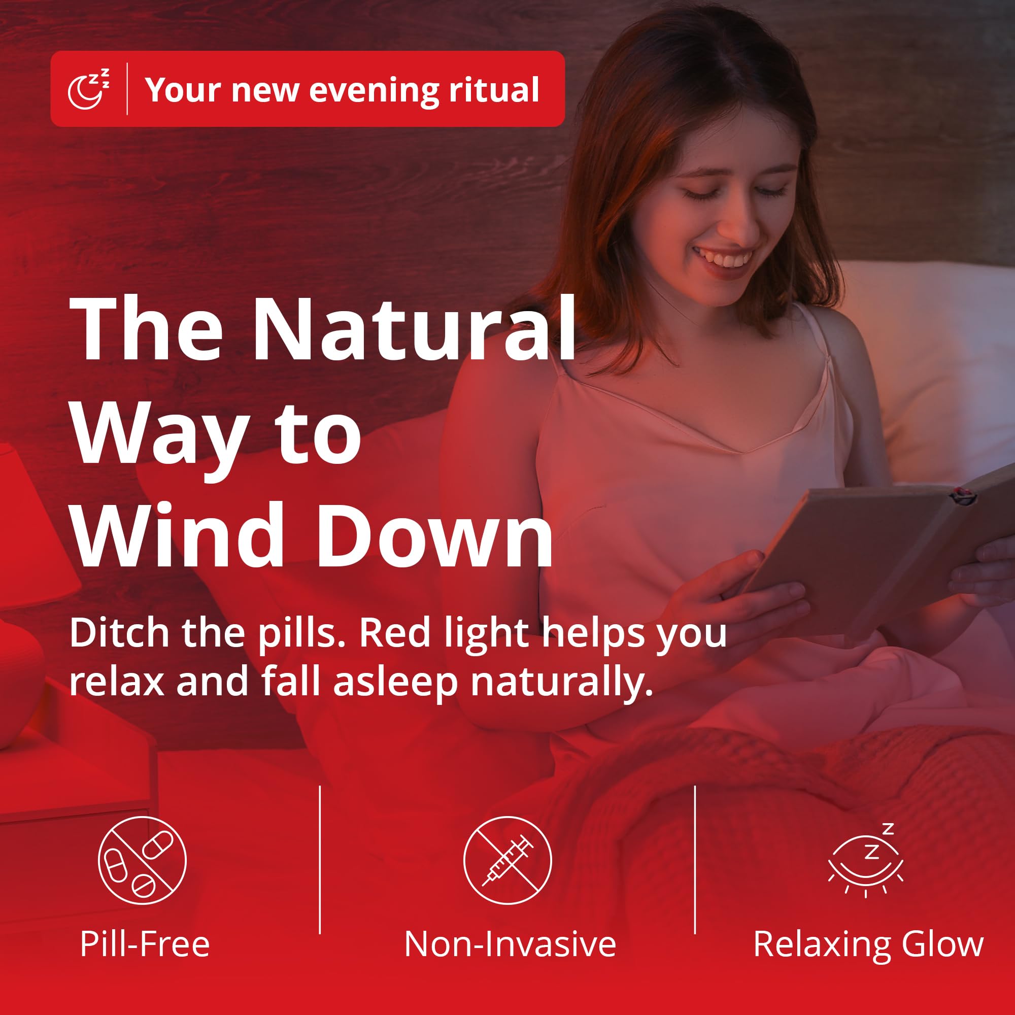Gamma Light Therapy Revive Red Light Bulb in a bedroom setting