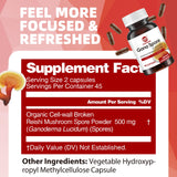 GANOHERB Reishi Mushroom Capsules 100g back view